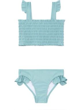 Minnow X Sister Parish Girls' Sea Smocked Two Piece Swimsuit
